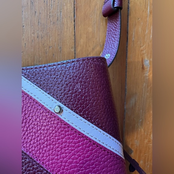 Kate Spade Burgundy and Cream Chevron Crossbody Bag - Picture 8 of 8